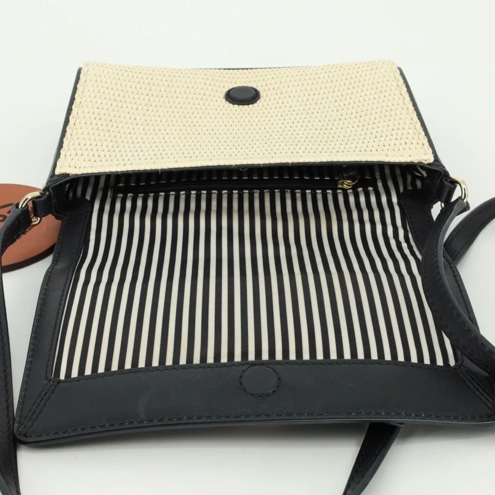 Kate Spade Holly Street Straw Rubie Leather Handbag‎ Crossbody Magnetic closure